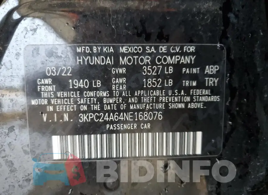 3KPC24A64NE168076 Photo# 12