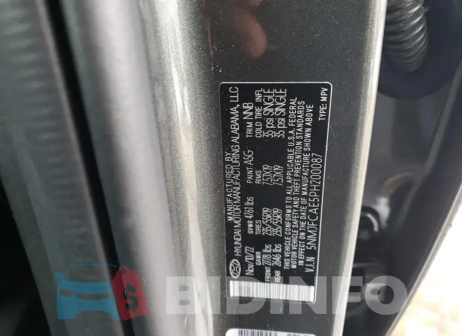 5NMJFCAE5PH200087 Photo# 12