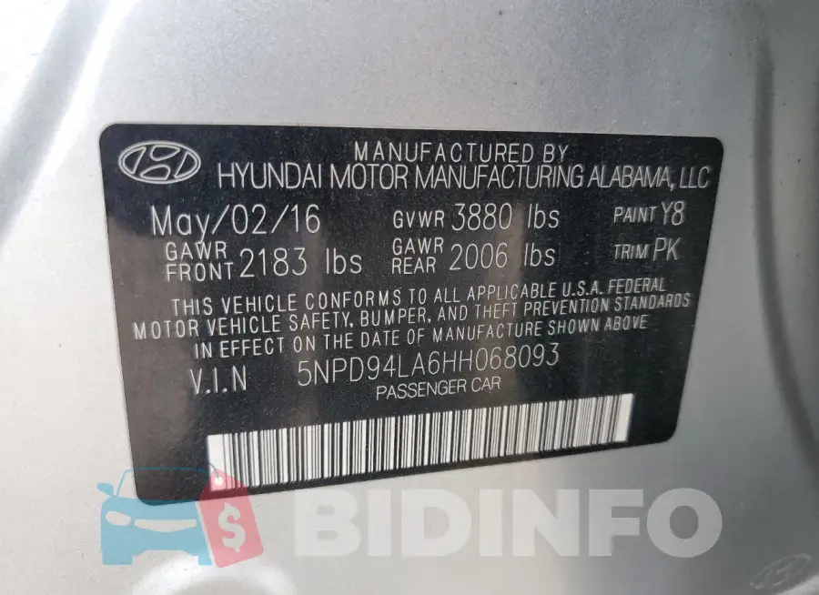5NPD94LA6HH068093 Photo# 12