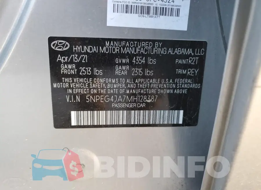 5NPEG4JA7MH128387 Photo# 12