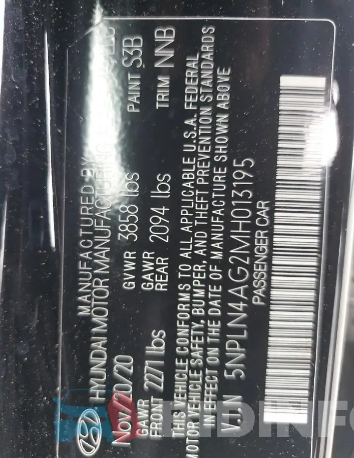 5NPLN4AG2MH013195 Photo# 12