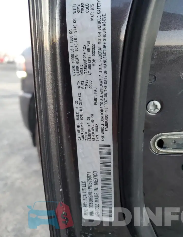 3C6UR5NL1PG576071 Photo# 12