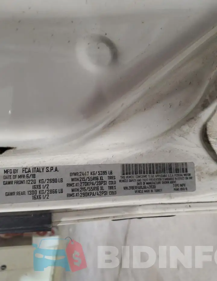 ZFBERFAB1J6L43030 Photo# 13