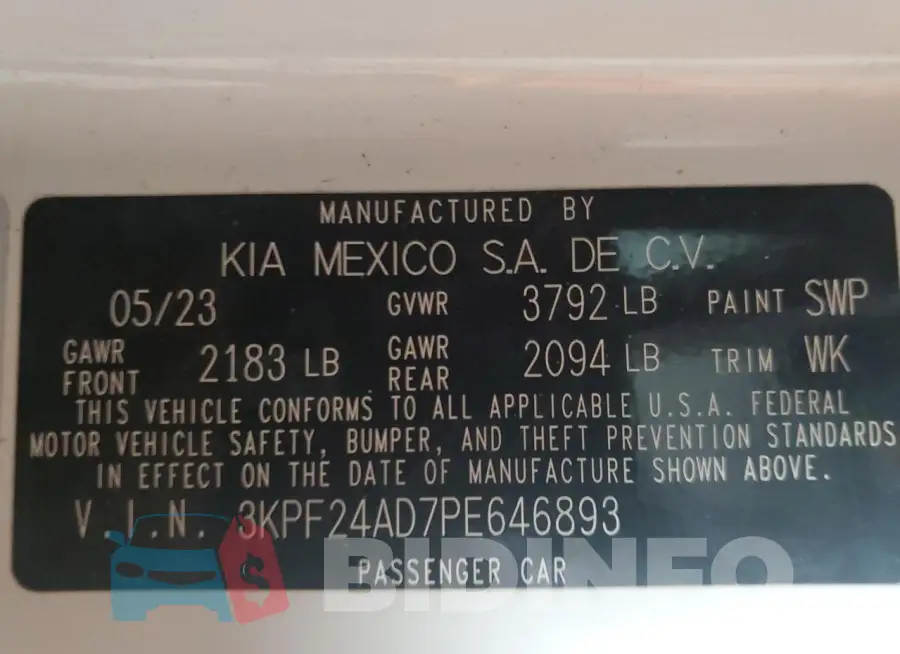 3KPF24AD7PE646893 Photo# 12