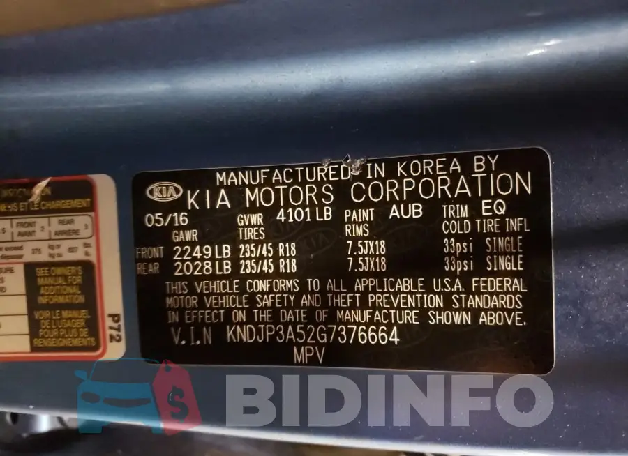 KNDJP3A52G7376664 Photo# 14