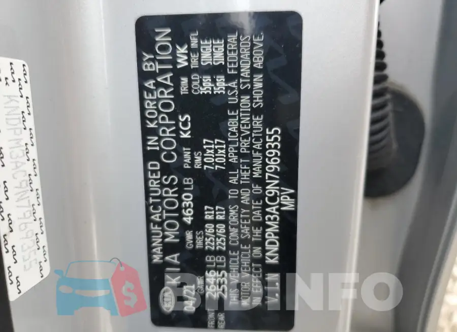 KNDPM3AC9N7969355 Photo# 14