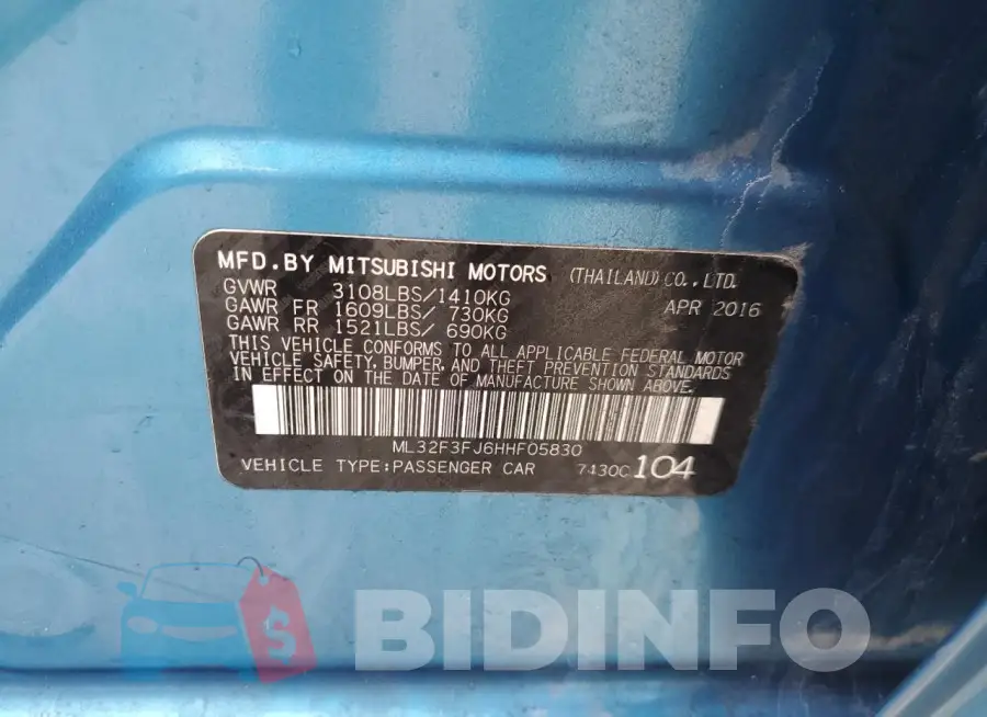 ML32F3FJ6HHF05830 Photo# 13