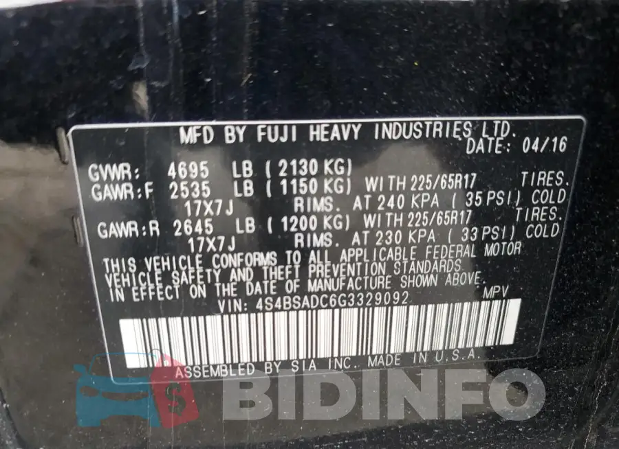 4S4BSADC6G3329092 Photo# 14