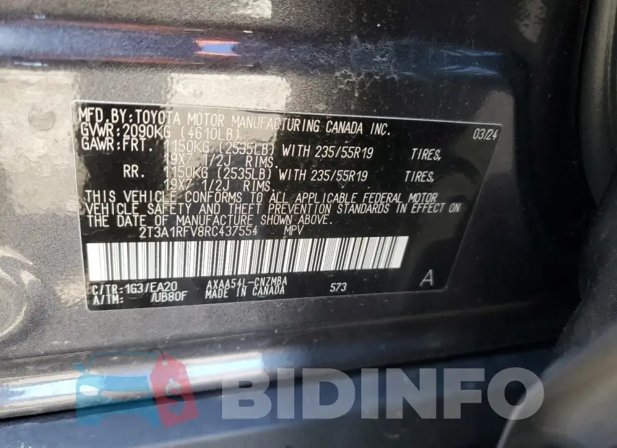 2T3A1RFV8RC437554 Photo# 13