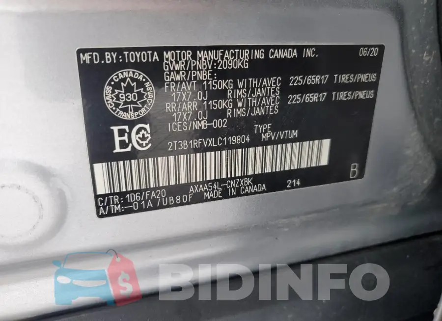 2T3B1RFVXLC119804 Photo# 12