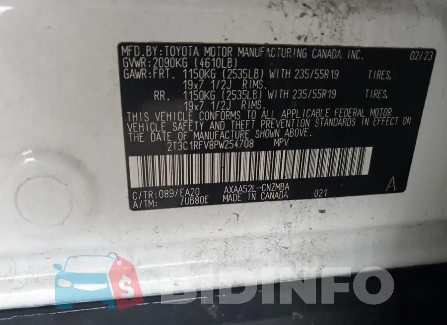 2T3C1RFV8PW254708 Photo# 12