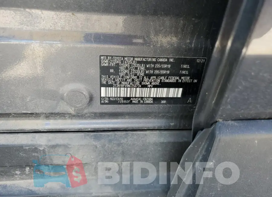 2T3N1RFV9NC256734 Photo# 13