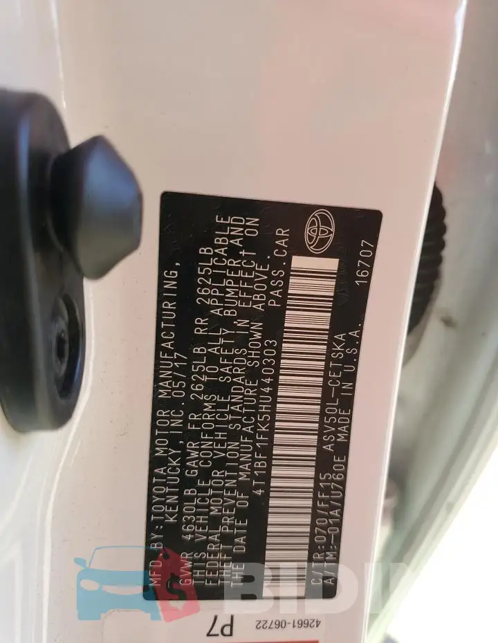 4T1BF1FK5HU440303 Photo# 12