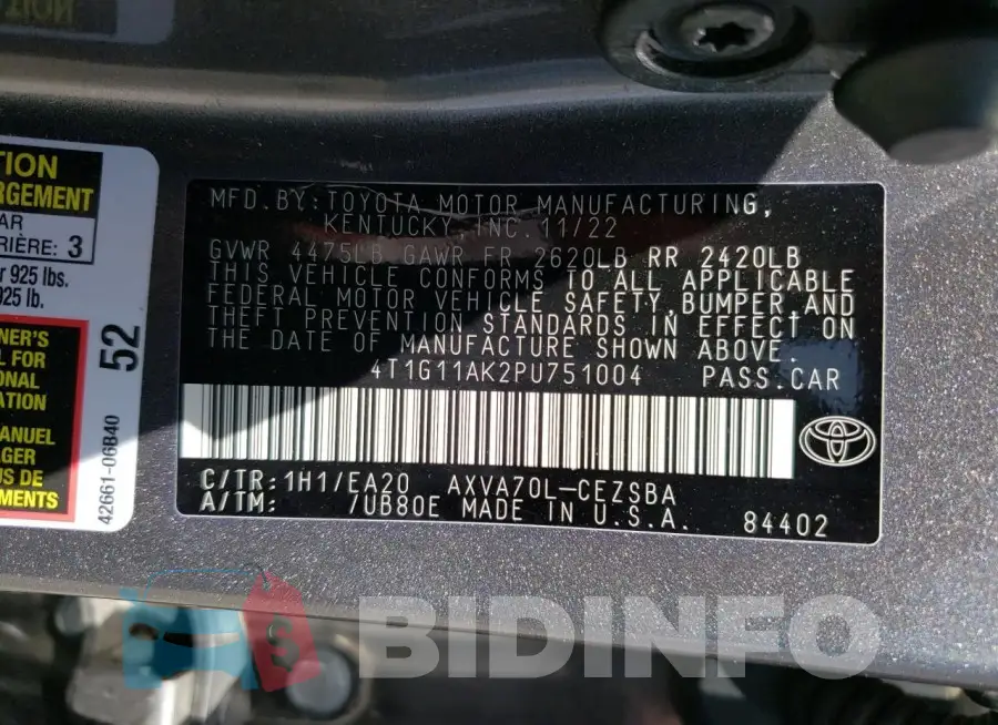 4T1G11AK2PU751004 Photo# 13