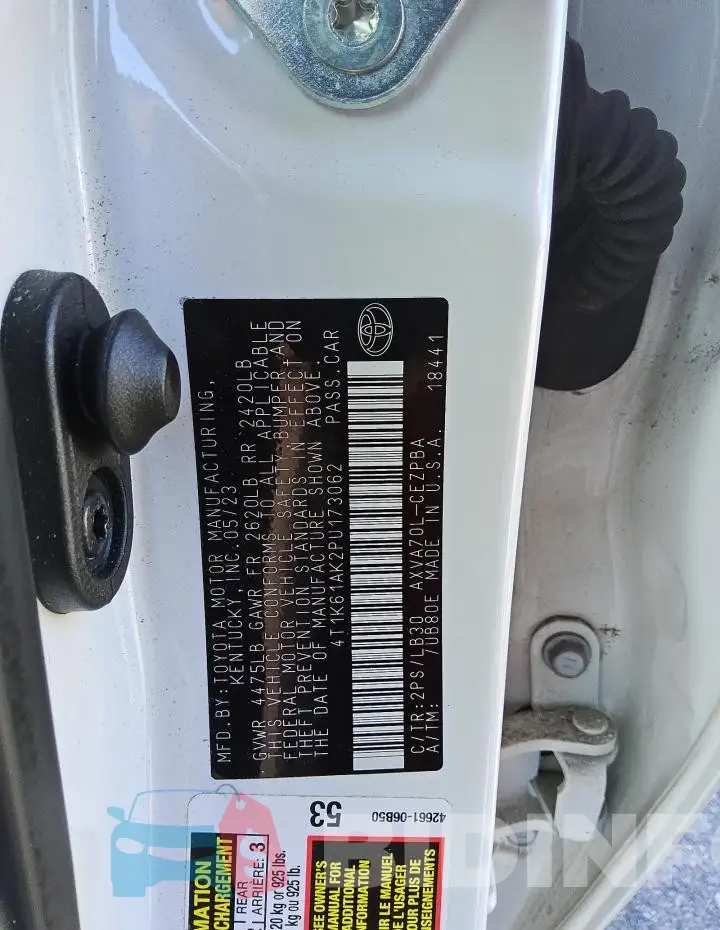 4T1K61AK2PU173062 Photo# 12