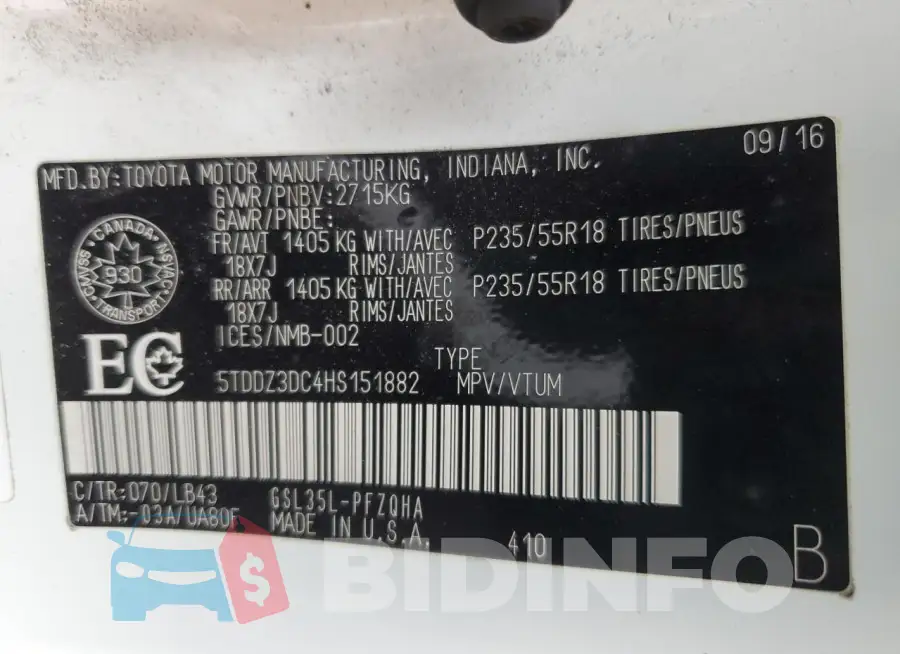 5TDDZ3DC4HS151882 Photo# 14