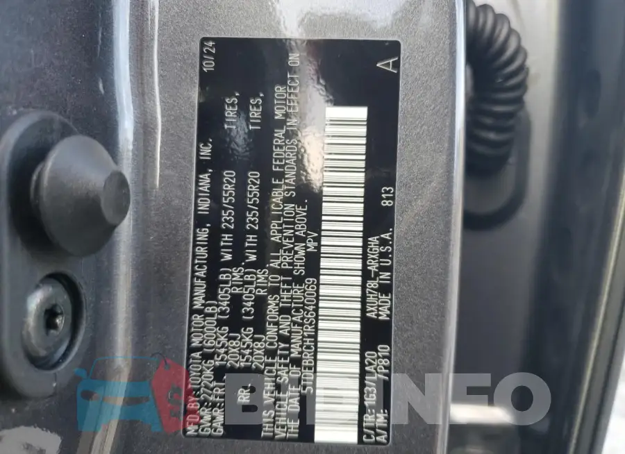 5TDEBRCH1RS640069 Photo# 13