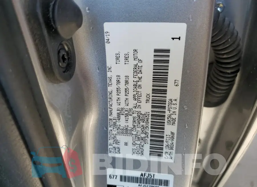 5TFDW5F15KX846521 Photo# 12