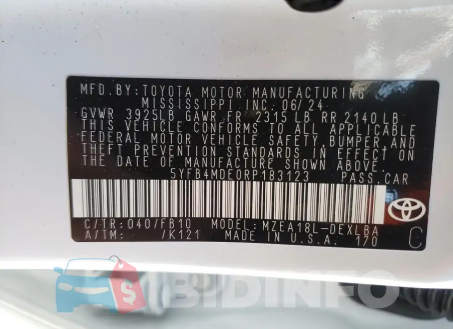 5YFB4MDE0RP183123 Photo# 12