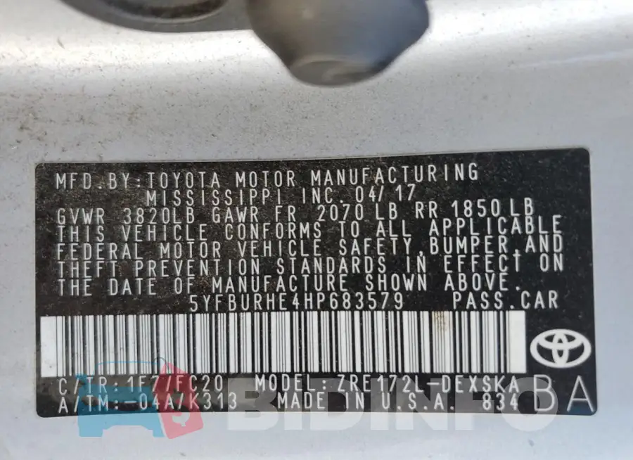 5YFBURHE4HP683579 Photo# 12
