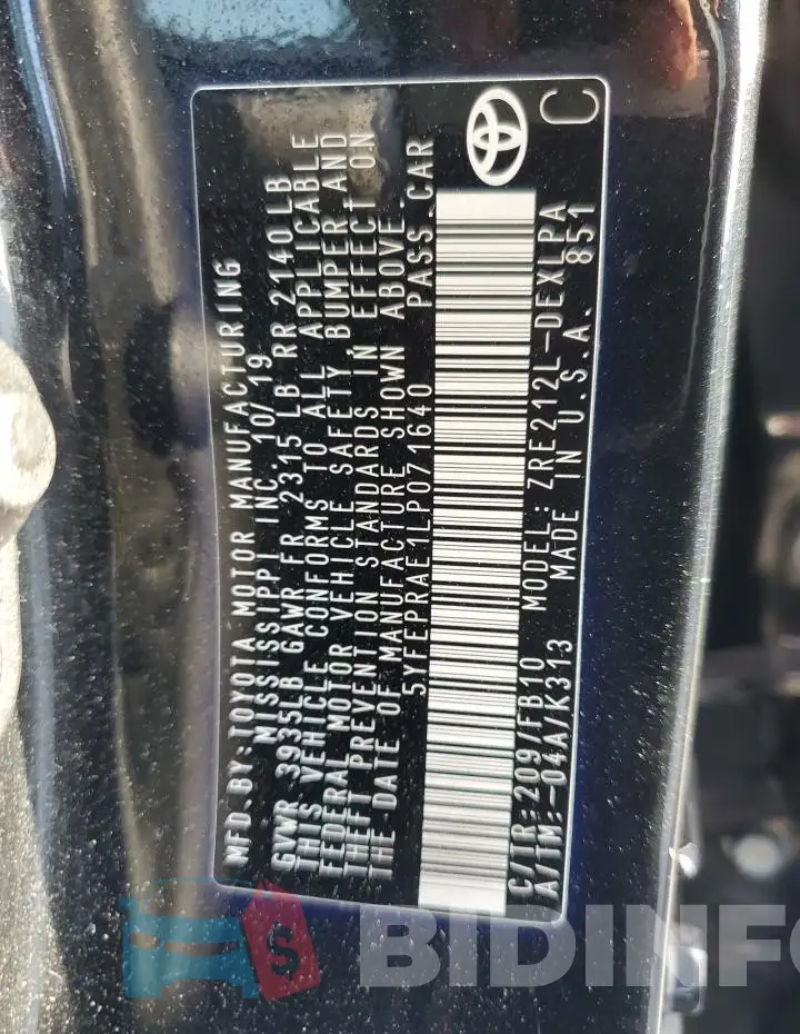 5YFEPRAE1LP071640 Photo# 12