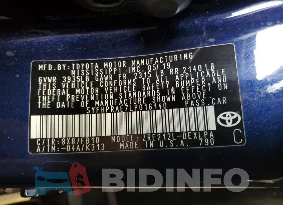 5YFHPRAE7LP016140 Photo# 12
