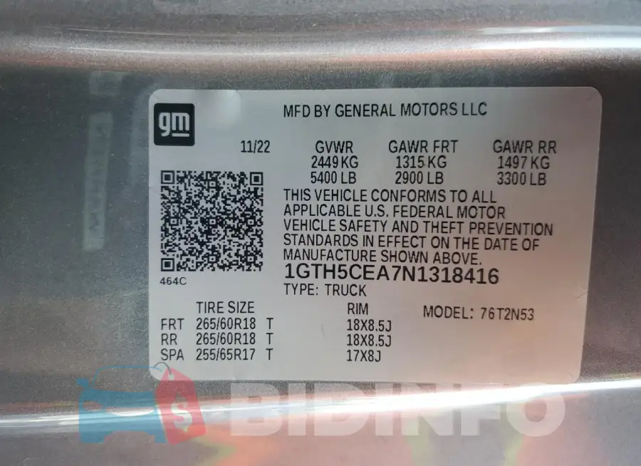 1GTH5CEA7N1318416 Photo# 12