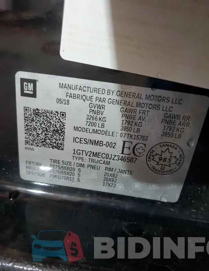 1GTV2MEC0JZ346587 Photo# 12