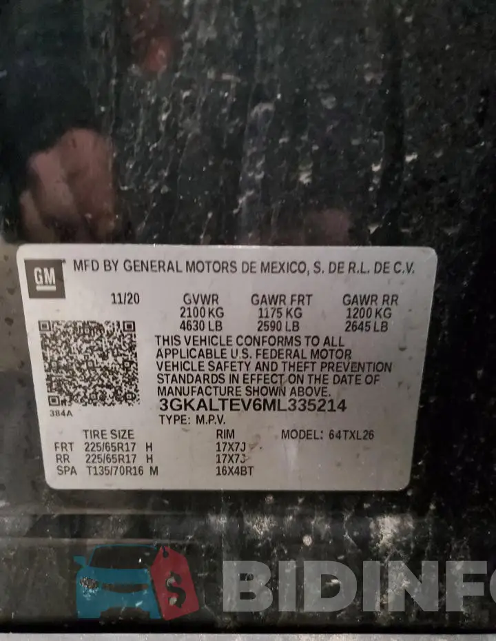 3GKALTEV6ML335214 Photo# 12
