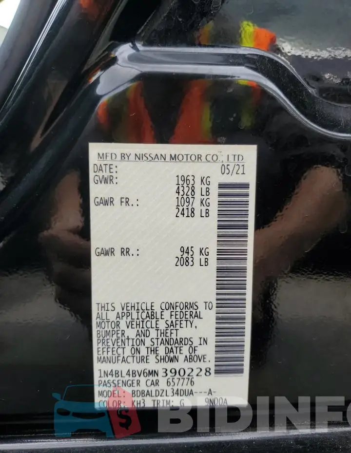 1N4BL4BV6MN390228 Photo# 12