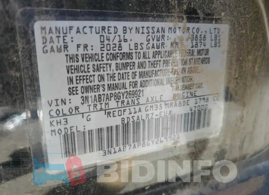 3N1AB7AP8GY269921 Photo# 12