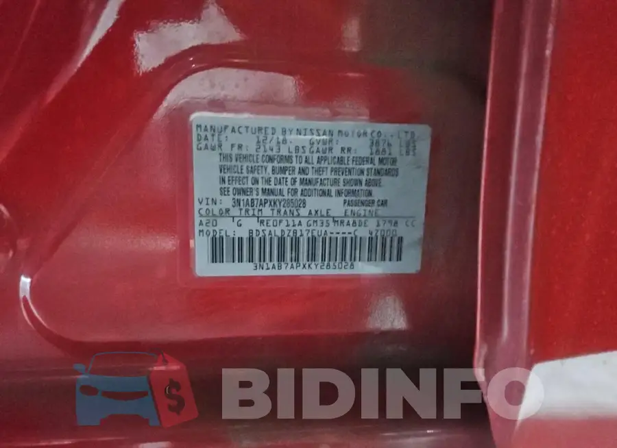 3N1AB7APXKY285028 Photo# 12