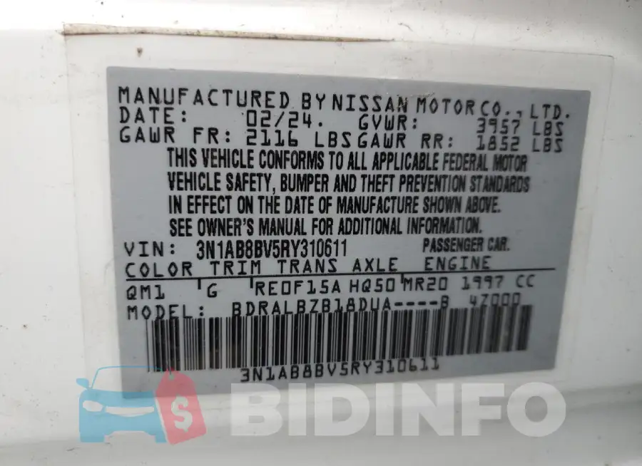 3N1AB8BV5RY310611 Photo# 12