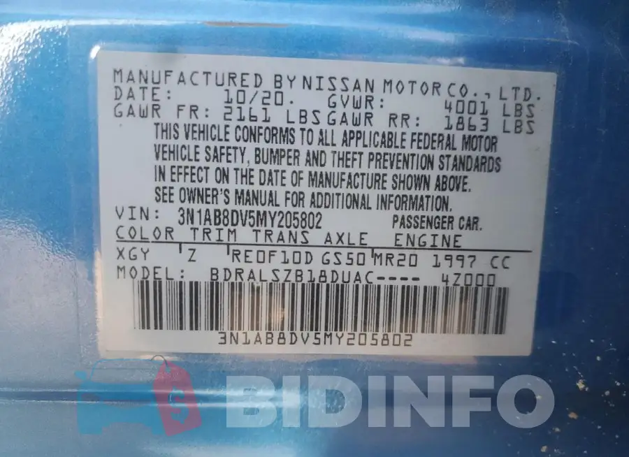 3N1AB8DV5MY205802 Photo# 13