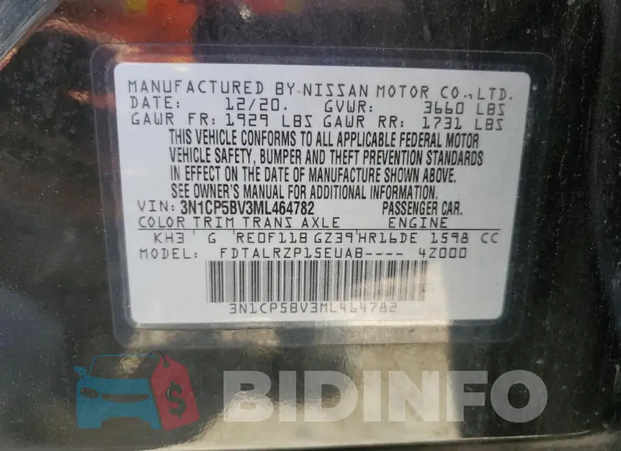 3N1CP5BV3ML464782 Photo# 14