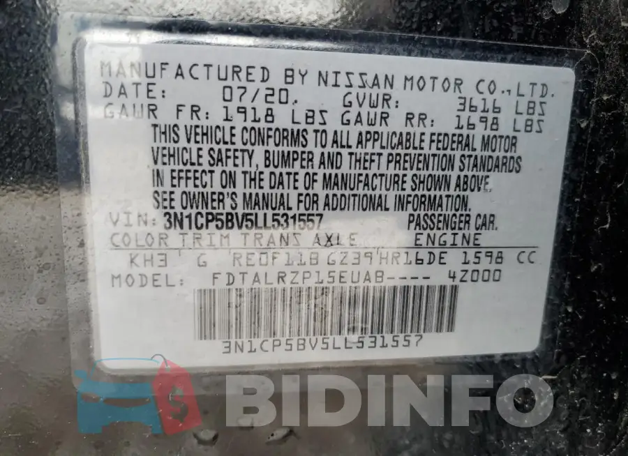 3N1CP5BV5LL531557 Photo# 13