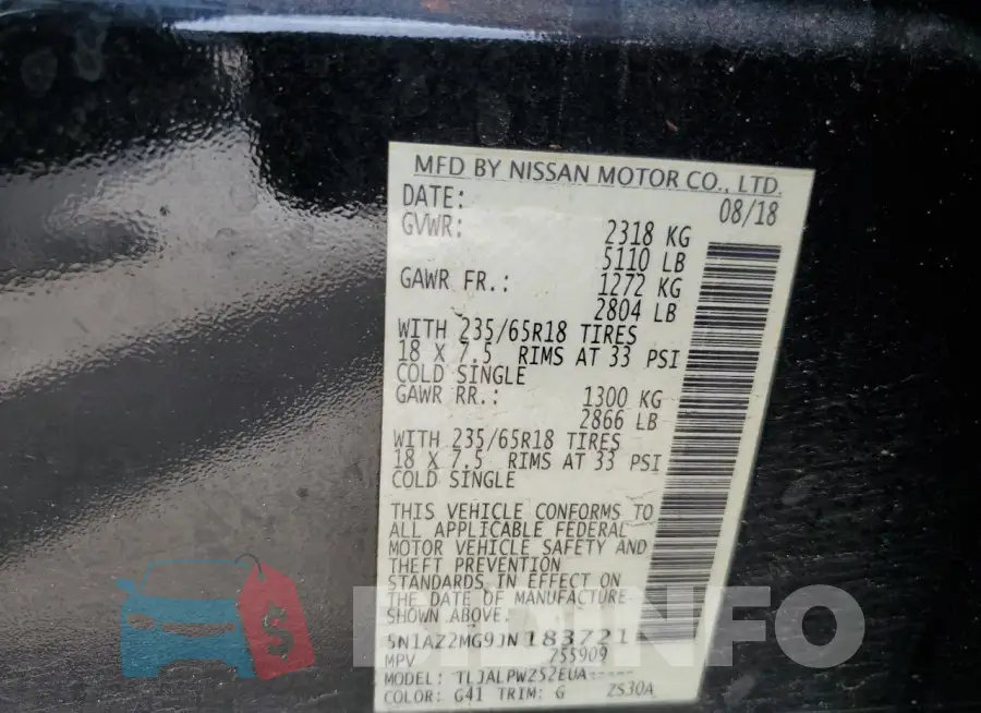 5N1AZ2MG9JN183721 Photo# 13