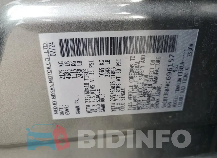 5N1BT3BB4RC696157 Photo# 13