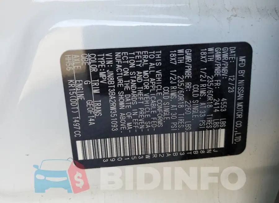 JN8BT3BA2RW351093 Photo# 14
