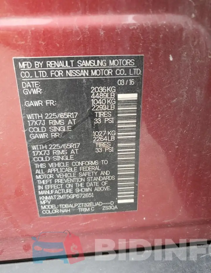 KNMAT2MT5GP672651 Photo# 12