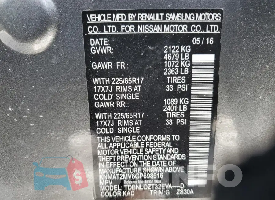 KNMAT2MV6GP698516 Photo# 13