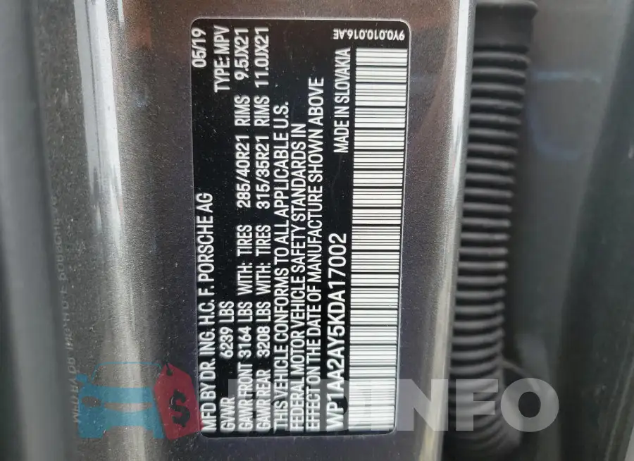 WP1AA2AY5KDA17002 Photo# 13