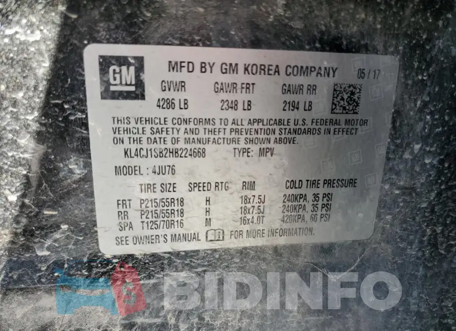 KL4CJ1SB2HB224668 Photo# 13