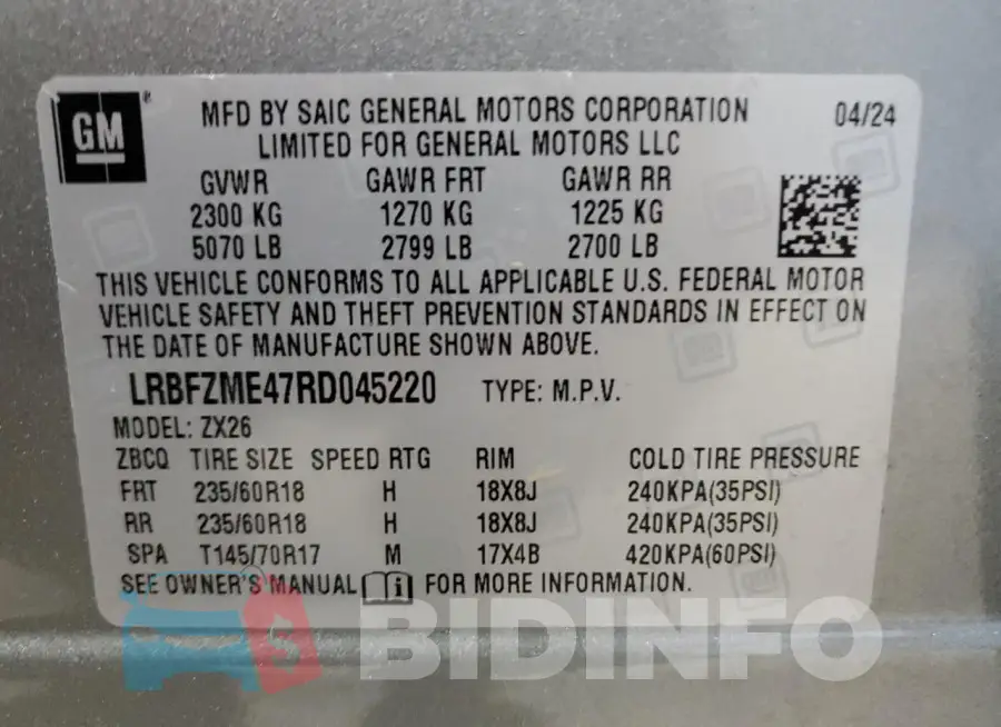 LRBFZME47RD045220 Photo# 14