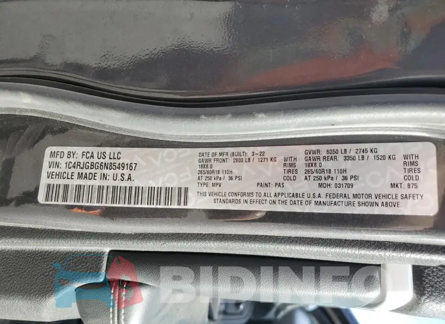 1C4RJGBG6N8549167 Photo# 13