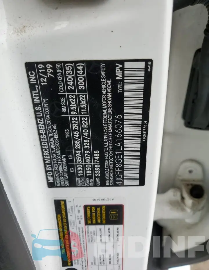 4JGFF8GE1LA166076 Photo# 13