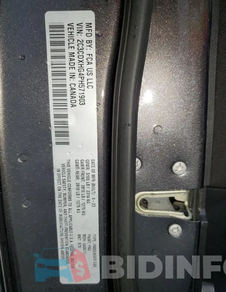 2C3CDXHG4PH571903 Photo# 13