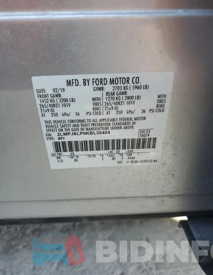2LMPJ8LP0KBL30404 Photo# 13