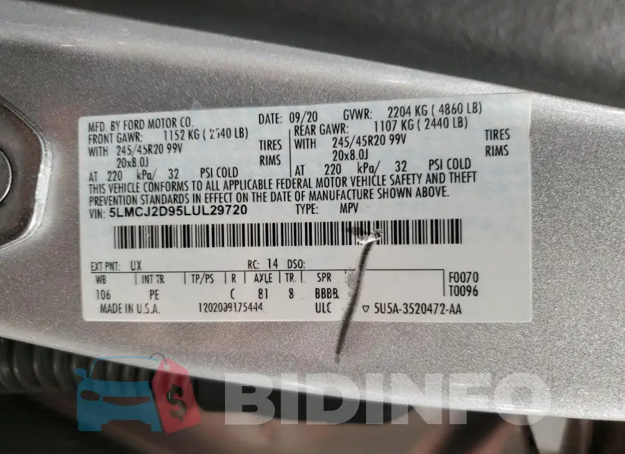 5LMCJ2D95LUL29720 Photo# 13