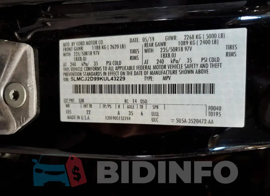 5LMCJ2D99KUL43229 Photo# 13